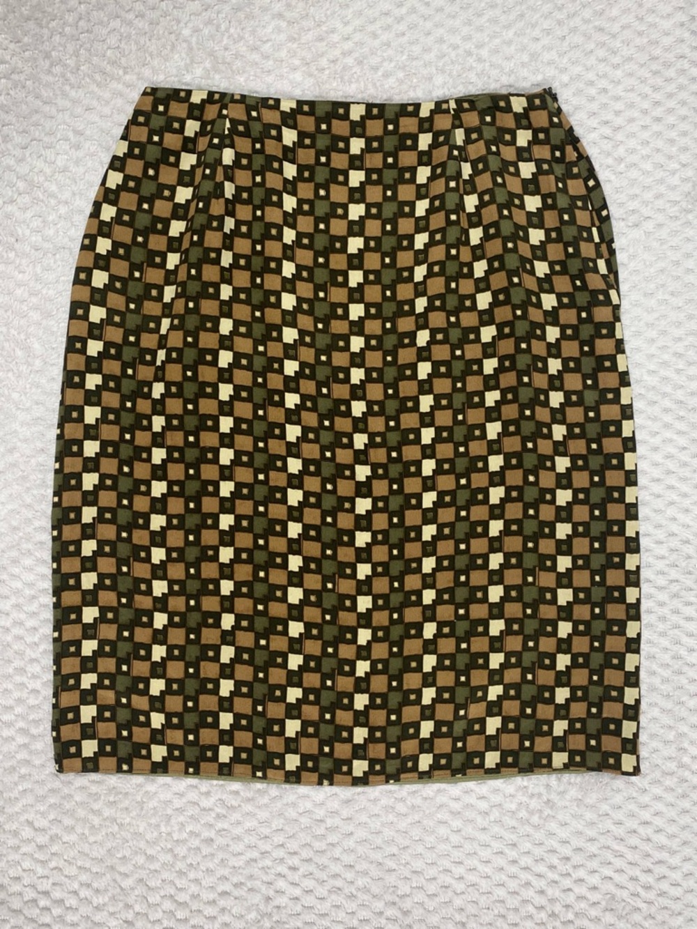 Jones New York Silk Geometric Print Pencil Skirt